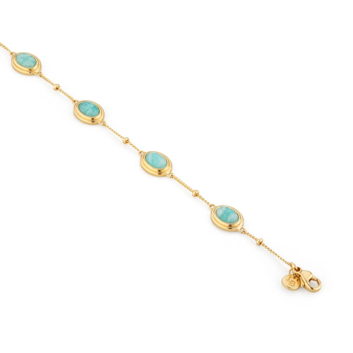 Amazonite Gemstone Gold Bracelet - Image 3