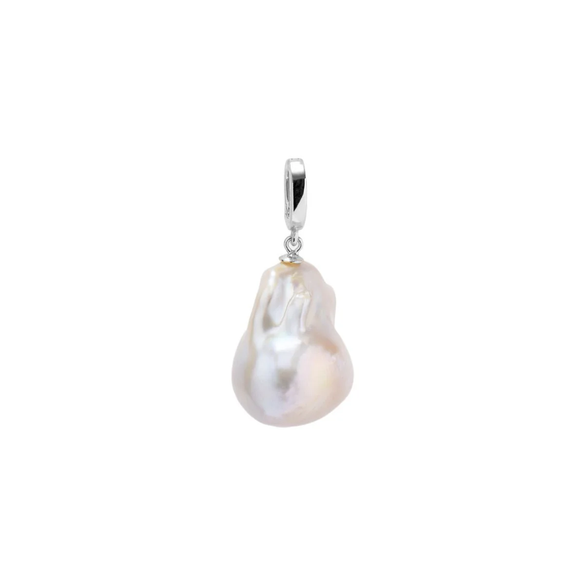 Baroque Pearl Detachable Silver Clip-On Pendant Charm - Image 3