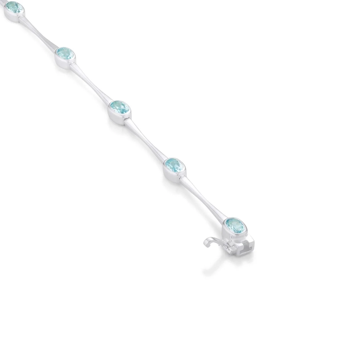 Blue Topaz Gemstone Silver Bracelet - Image 3