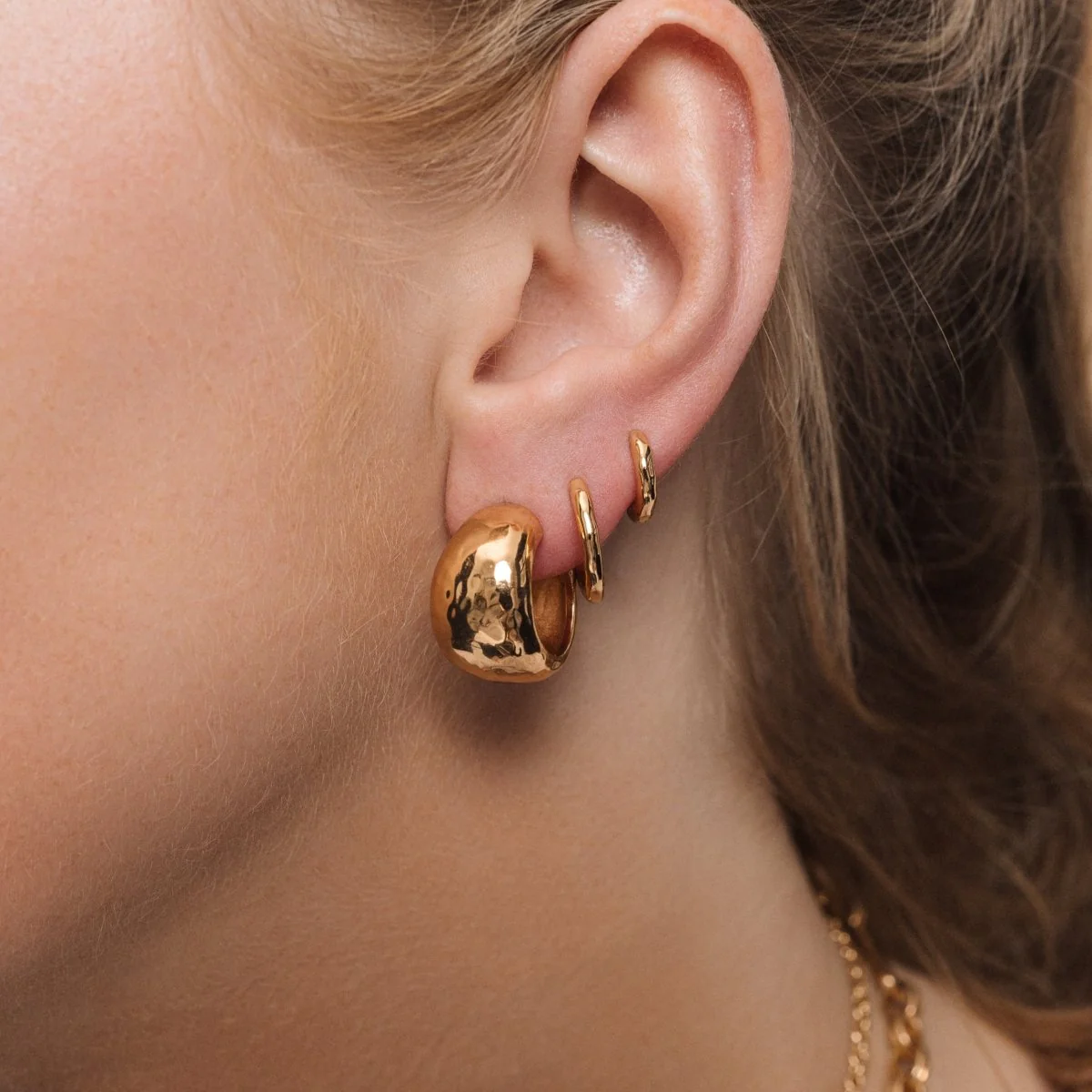 Classic Silver Huggie Hoop Earring - Image 3