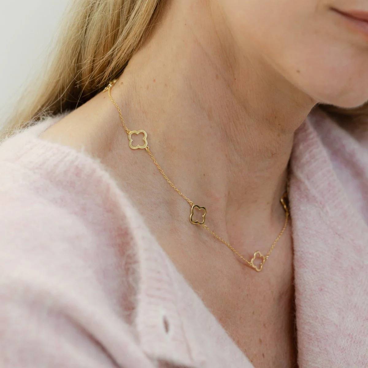 Clover Chain Necklace (Gold) - Image 3