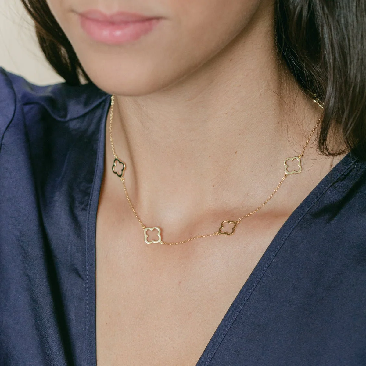 Clover Chain Necklace (Gold) - Image 4