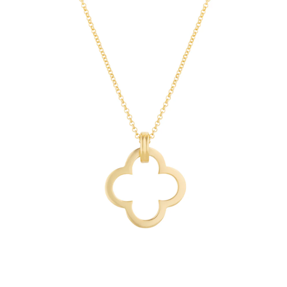 Clover Clip-on Large Gold Necklace (Long)