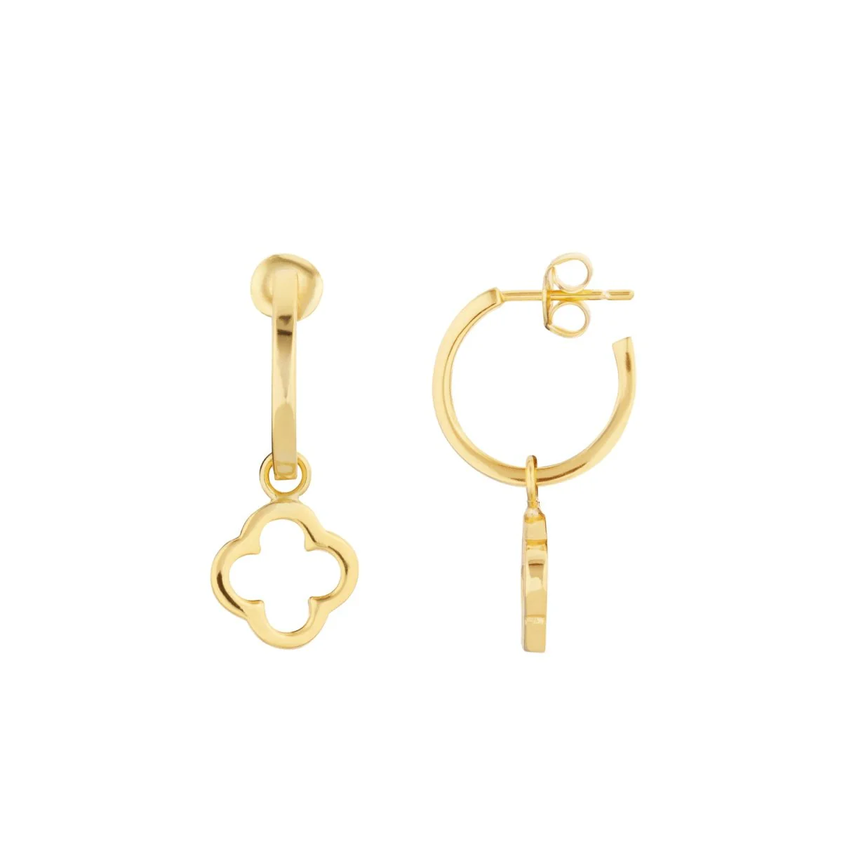 Clover Gold Hoop Earrings