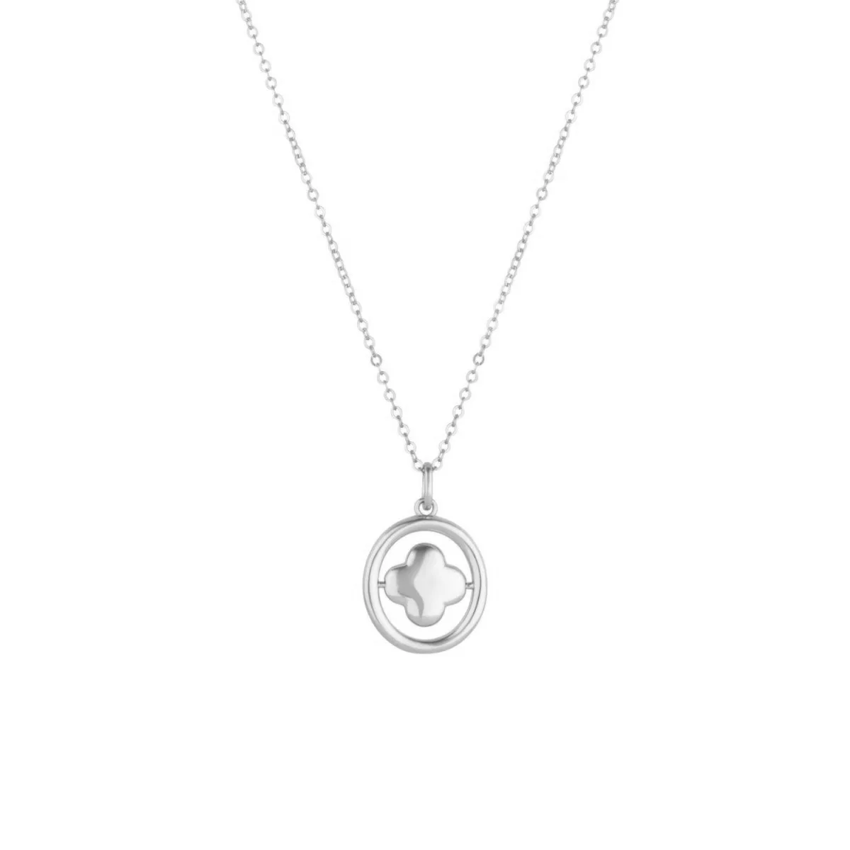 Clover Silver Swivel Necklace