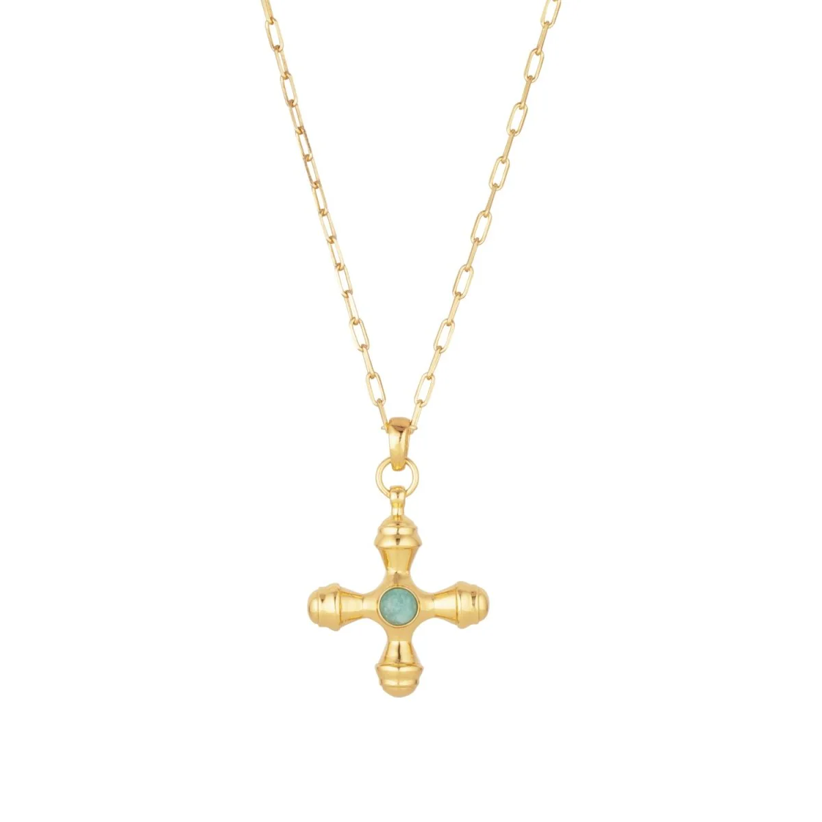 Cross Amazonite Gold Necklace - Image 5