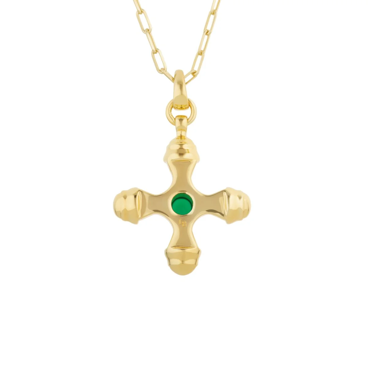 Cross Green Onyx Gold Necklace - Image 5