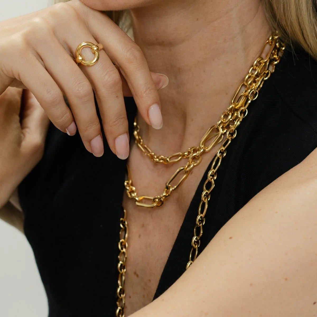 Figaro Chain Gold Necklace - Siena - Image 6