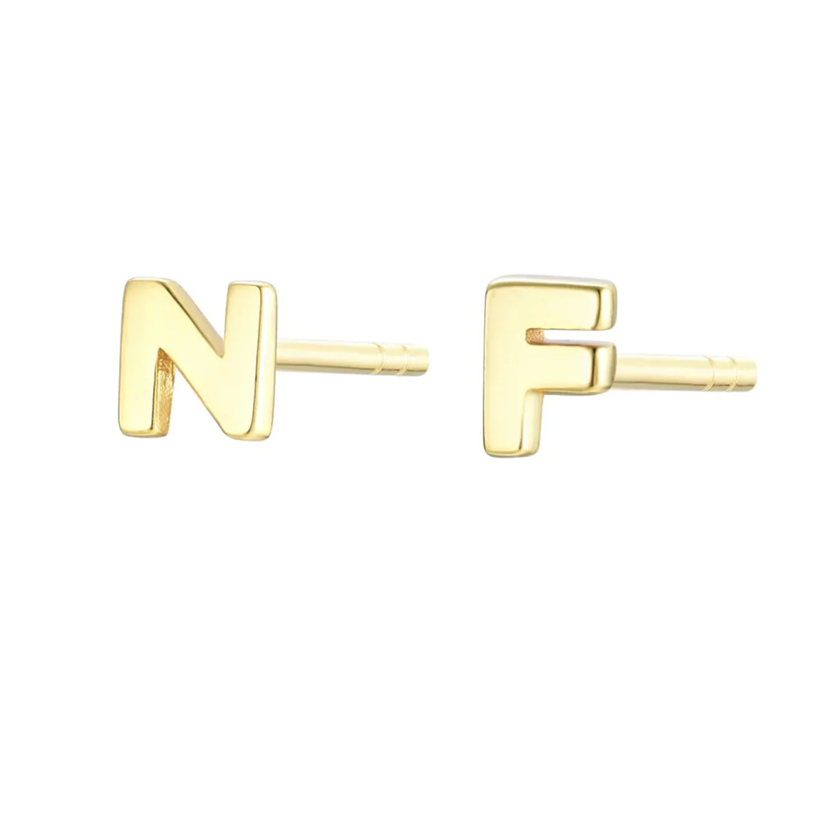 Initial Mini Stud Gold Earring (Sold Individually)