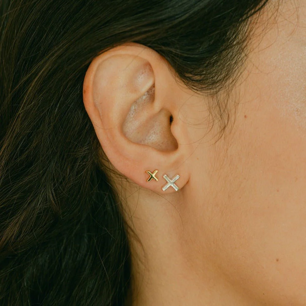 Initial Mini Stud Gold Earring (Sold Individually) - Image 7