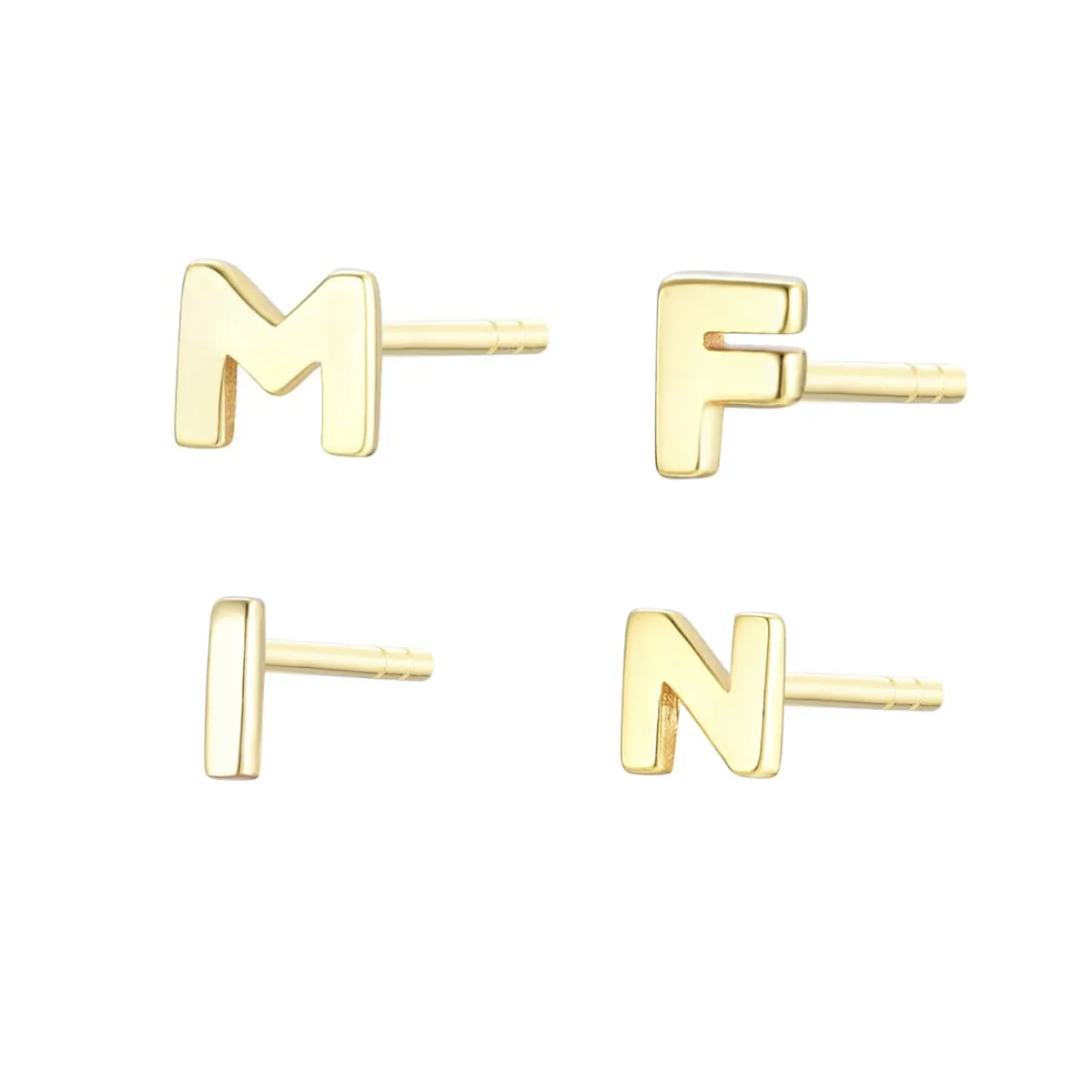 Initial Mini Stud Gold Earring (Sold Individually) - Image 8