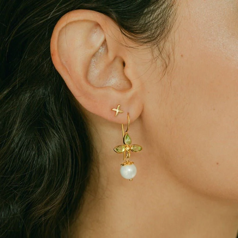 Silver Mini Initial Stud Earring (Sold as a single stud) - Image 3