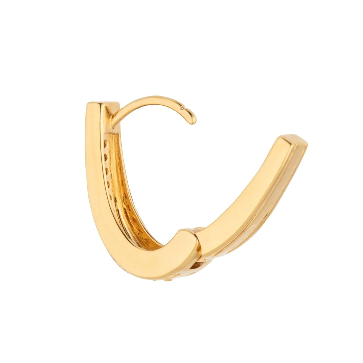 Large Gold Classic Hoop Earrings with Cubic Zirconia - Image 4