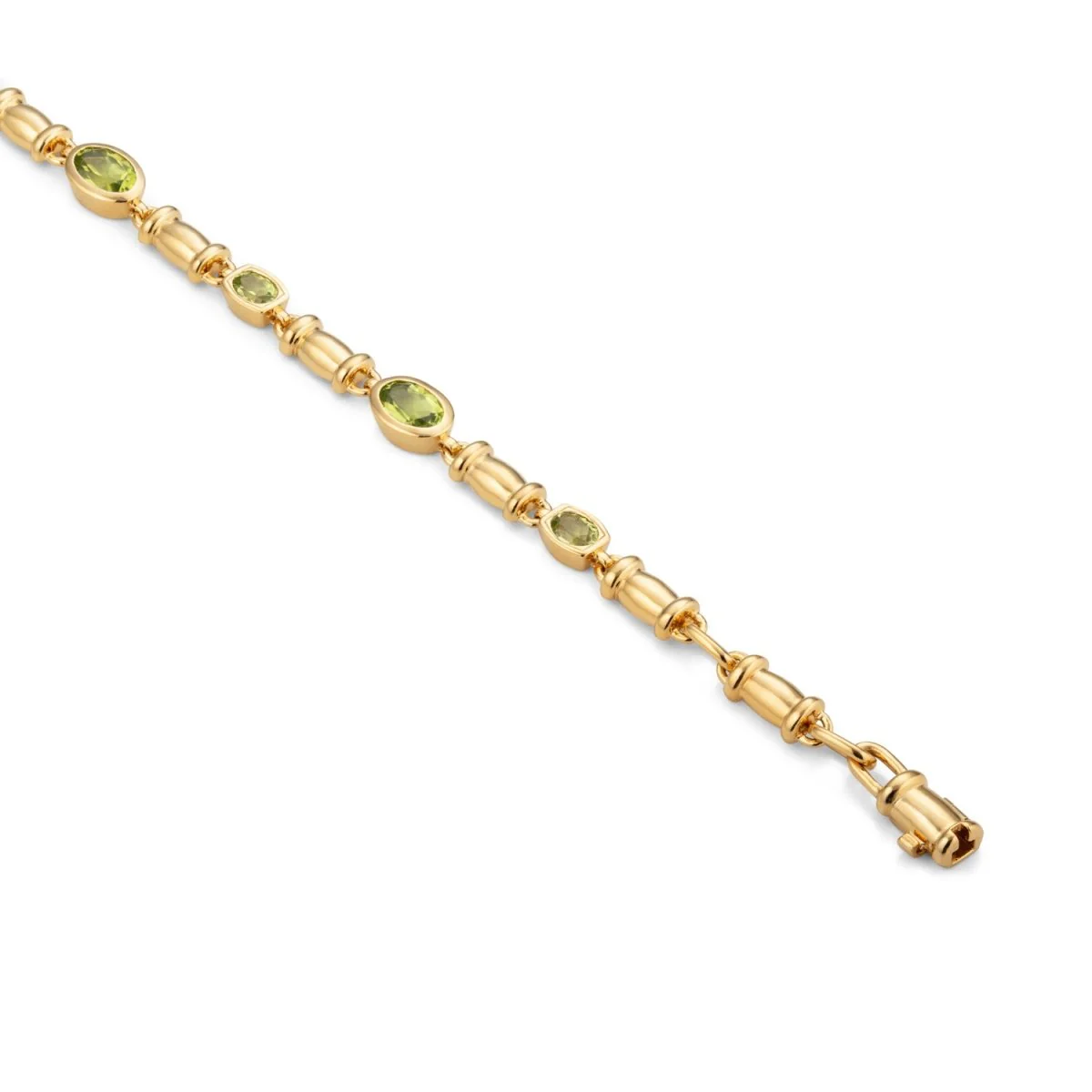 Peridot Gemstone Chain Gold Bracelet - Image 3