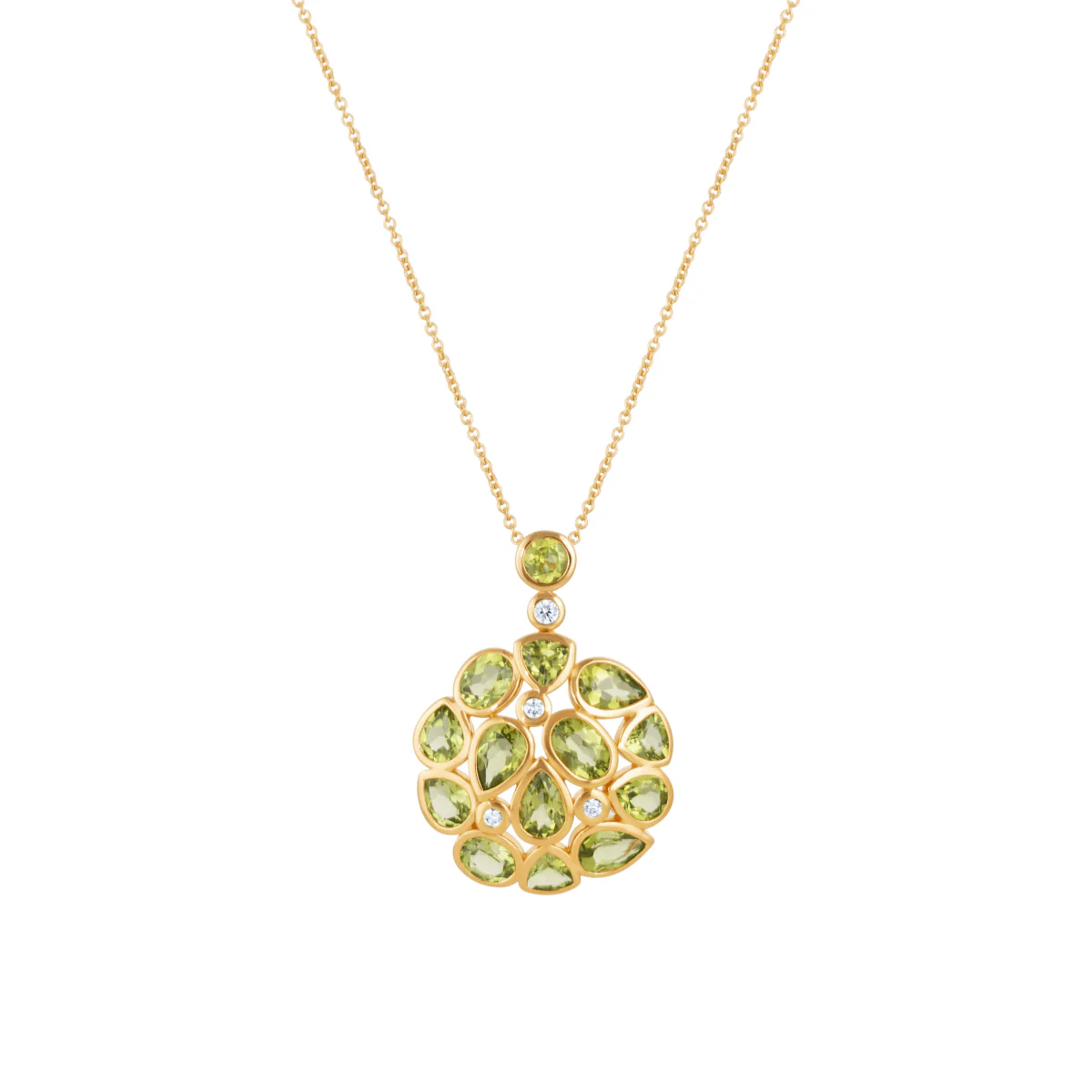 Peridot Statement Gold Pendant Necklace