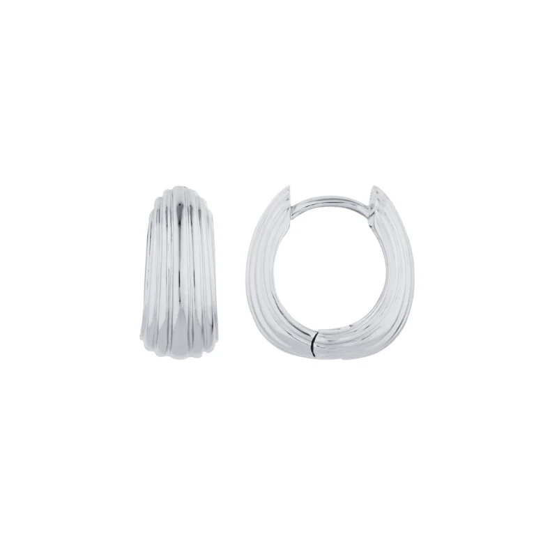 Ridged Silver Small Hoop Earrings - Ripple