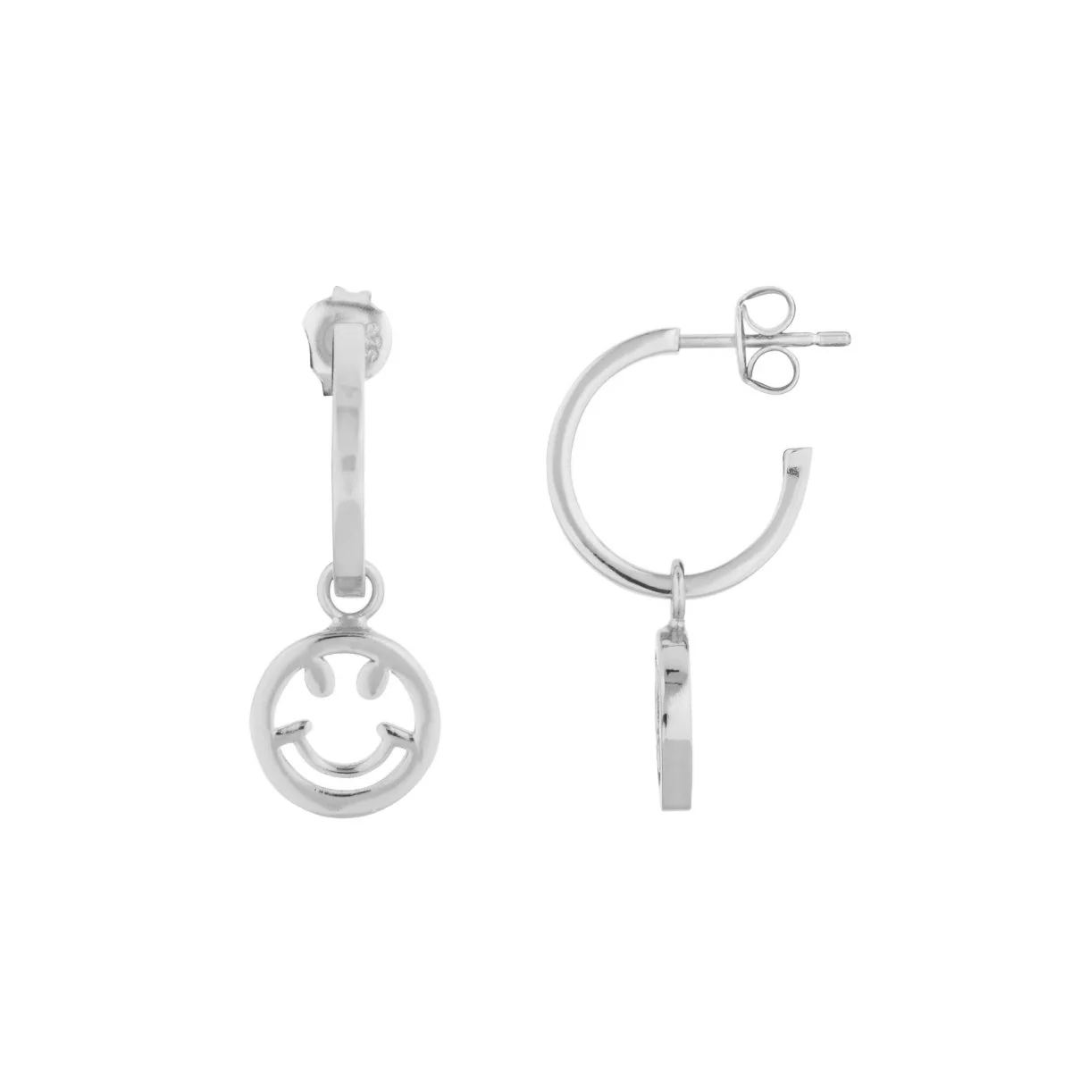 Smile Silver Hoop Earrings