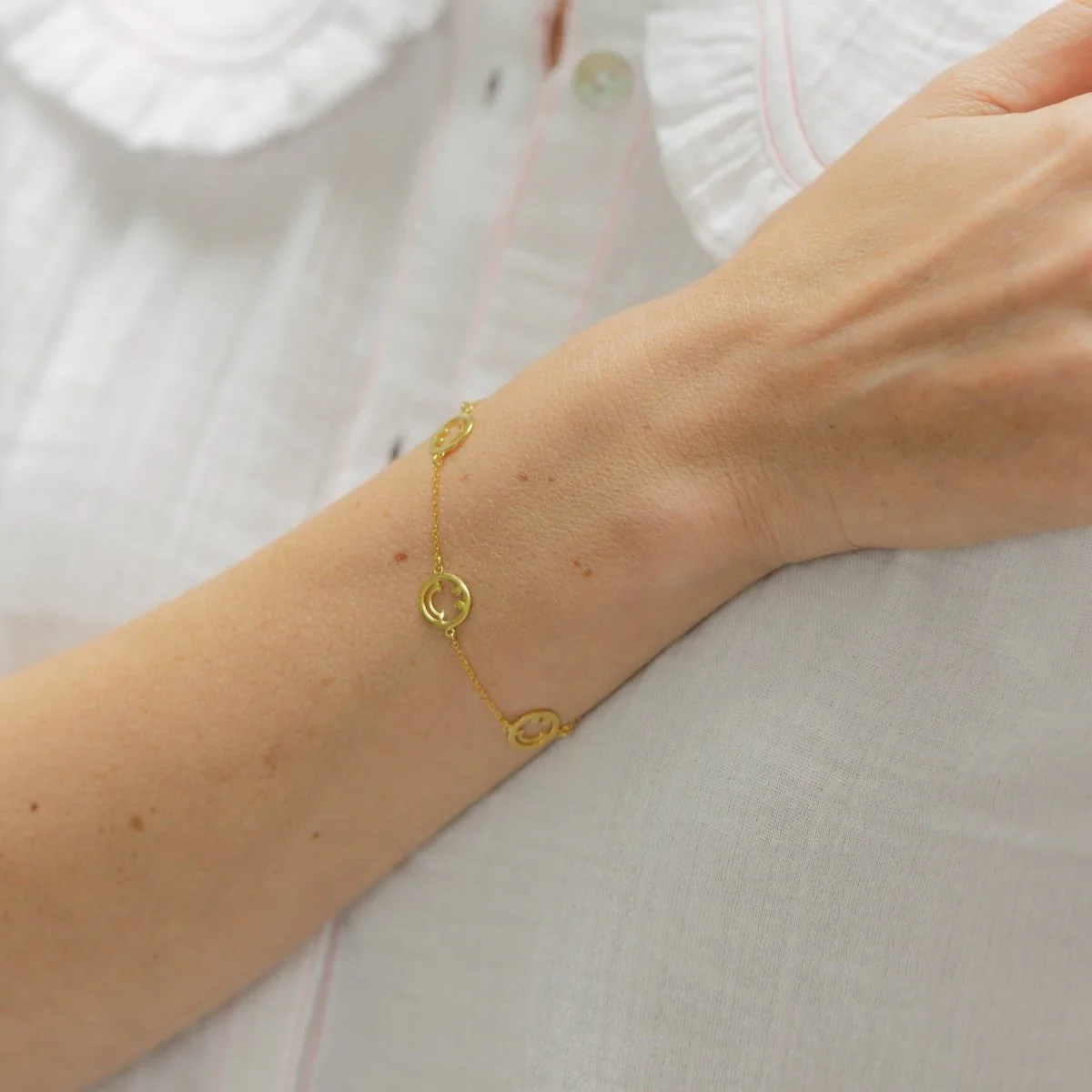 Smiley Gold Chain Bracelet - Image 3