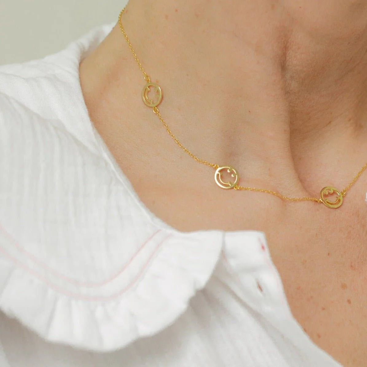 Smiley Gold Chain Necklace - Image 3