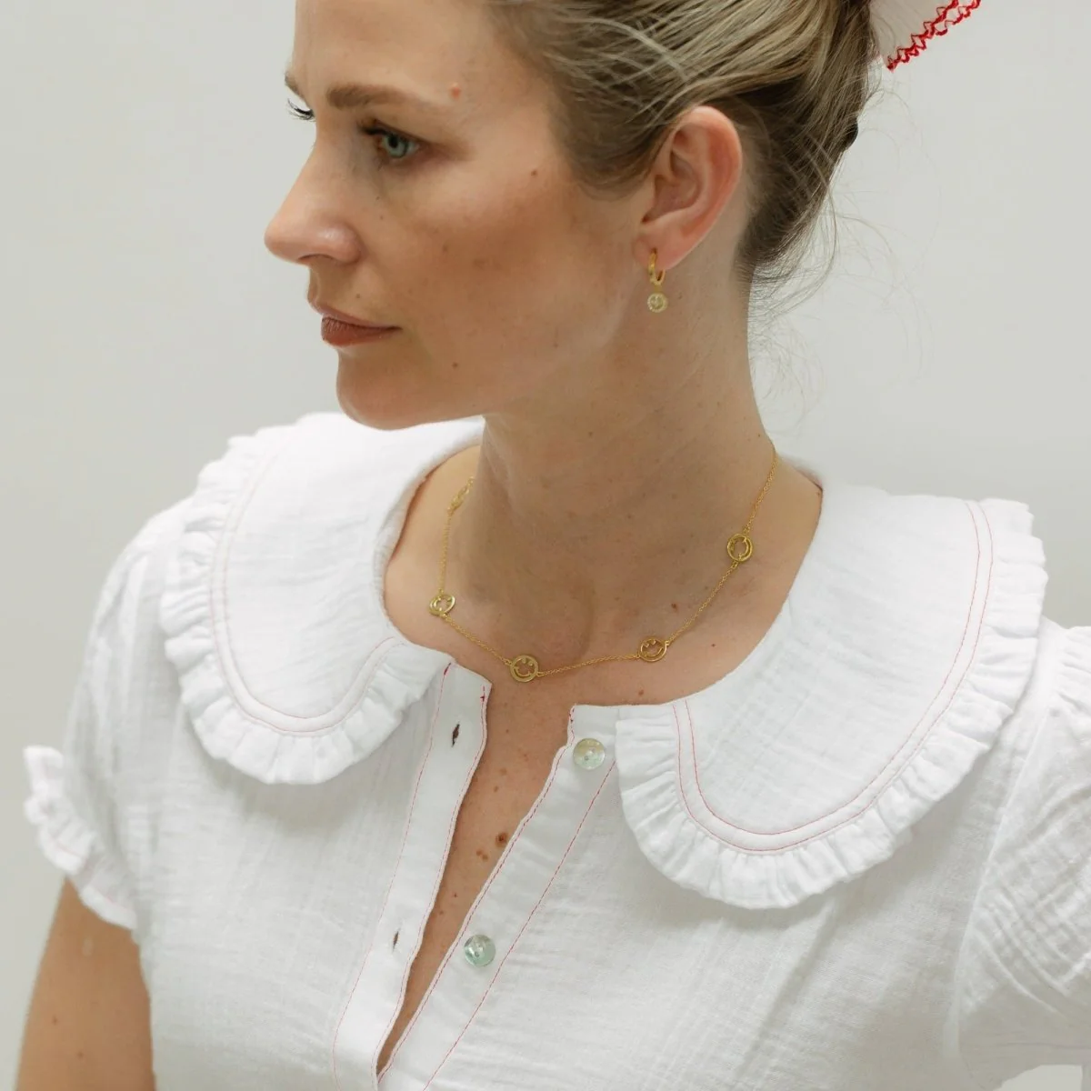 Smiley Gold Chain Necklace - Image 4