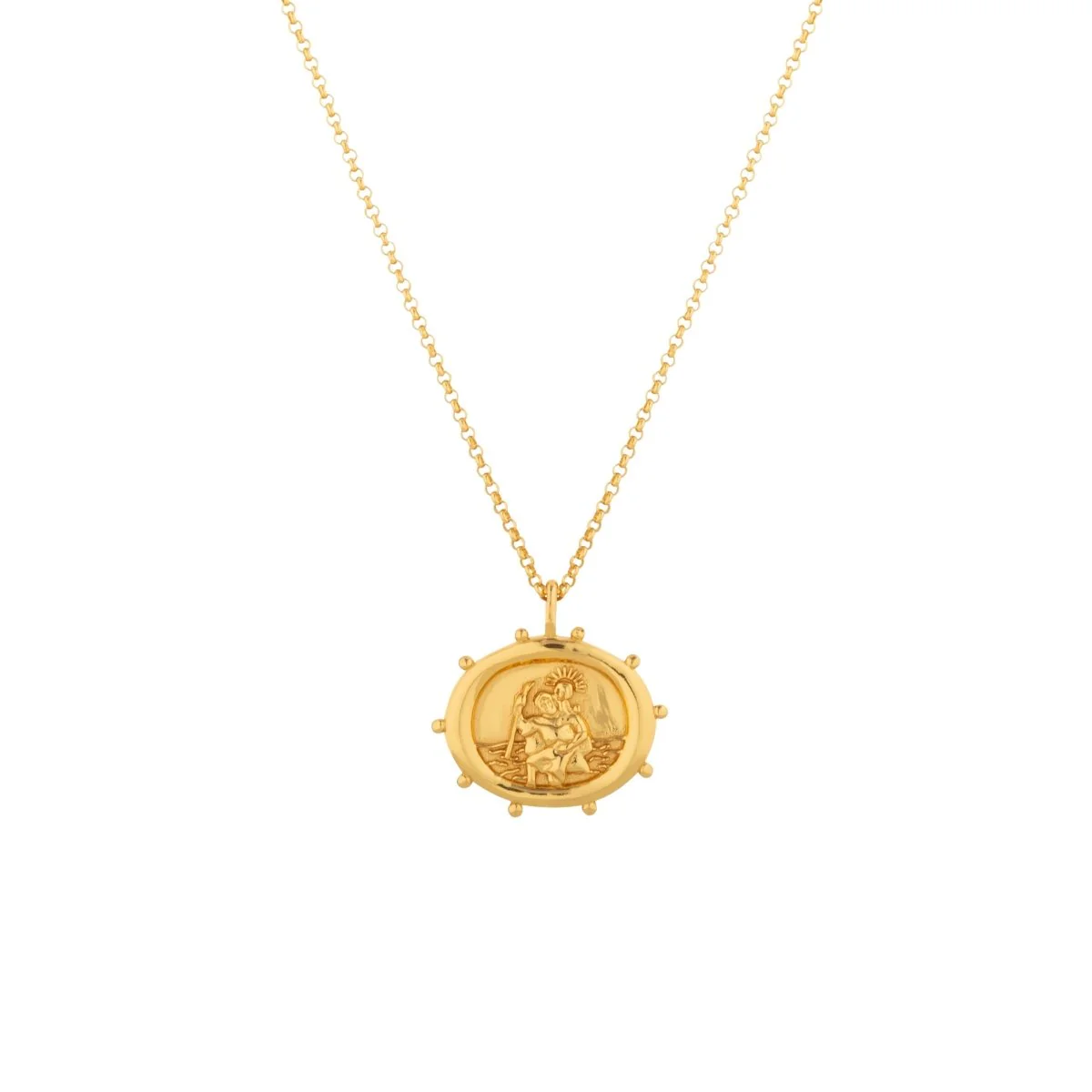 St. Christopher Talisman Gold Necklace
