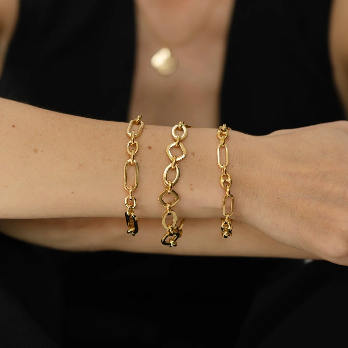 Statement Chain Link Gold Bracelet - Siena - Image 7
