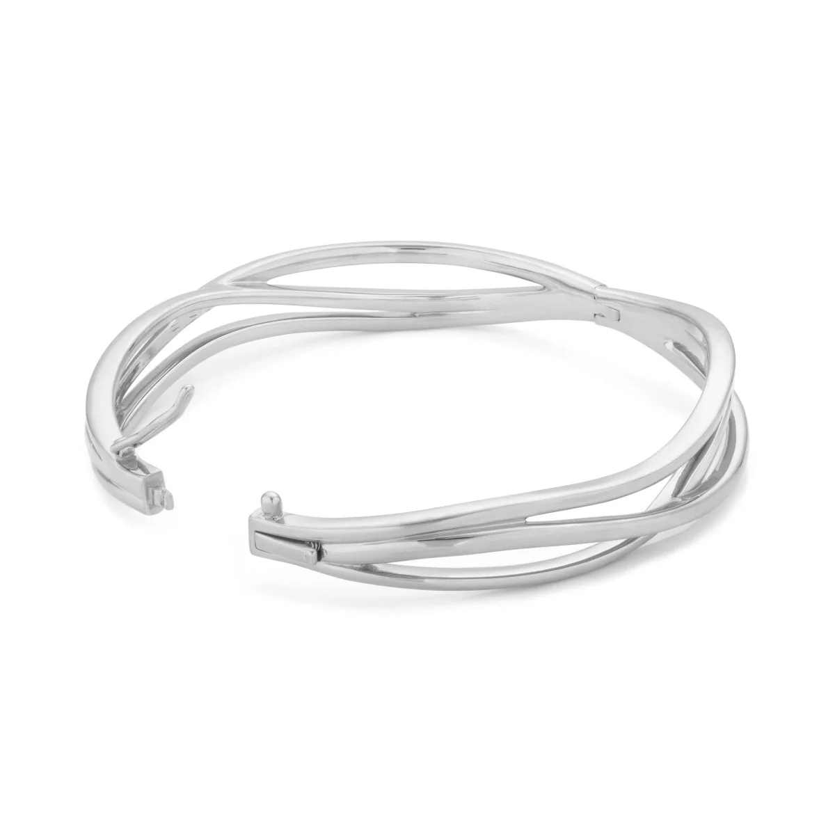 Wave Silver Bangle - Ripple - Image 3